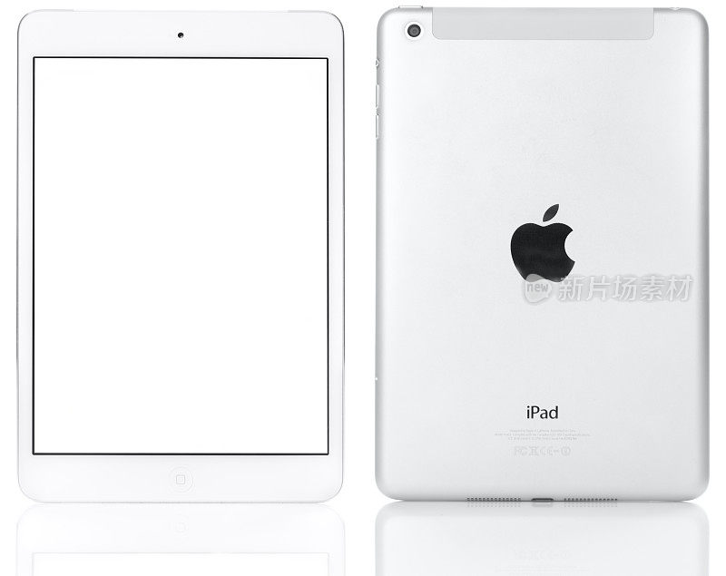 白色苹果iPad mini前后视图